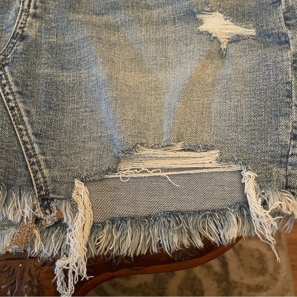 American Eagle high rise mini distressed denim jean‎ skirt new with tags size 10 - Picture 9 of 11